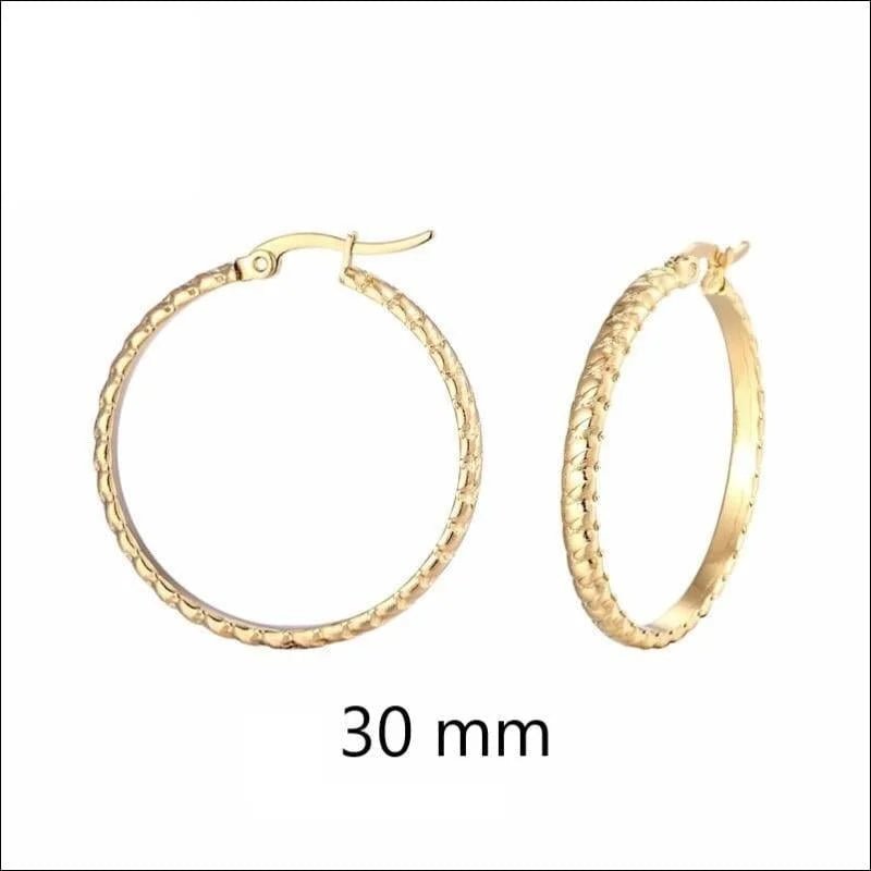 RVS Creolen Goudkleur 30mm - Grote Hoepel Oorbellen Dames - Turkije-30x4mm -