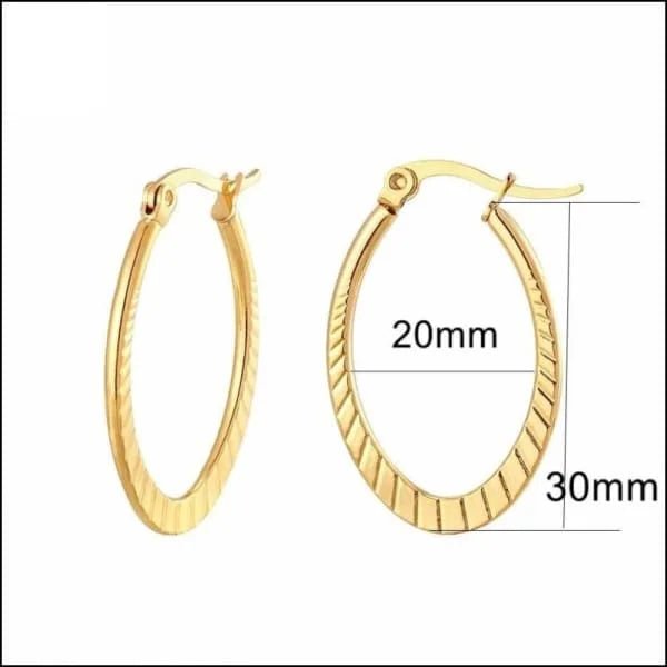 RVS Creolen Goudkleur 30mm - Grote Hoepel Oorbellen Dames - Tsechie-30x2,5mm -