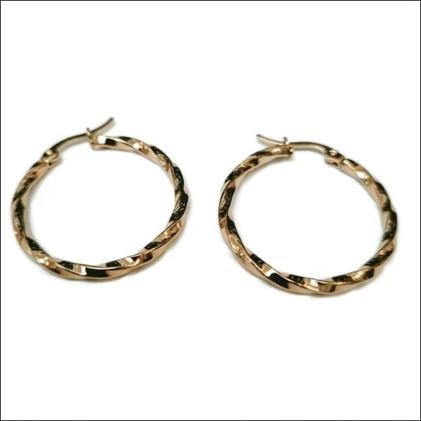 RVS Creolen Goudkleur 30mm - Grote Hoepel Oorbellen Dames - Italie-30x2,5mm -