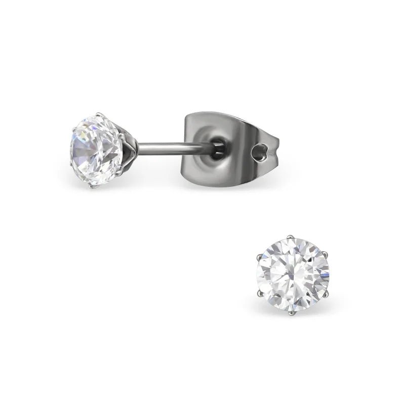 Zilveren Ronde Oorbellen met Zirkonia - 6mm -