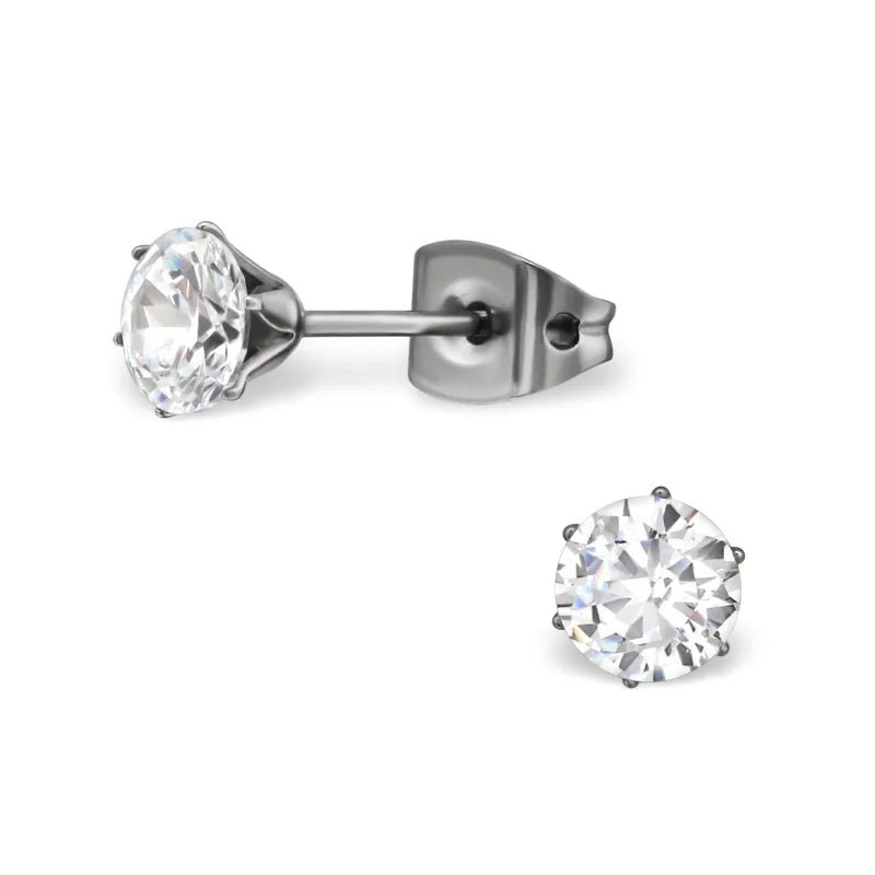 Zilveren Ronde Oorbellen met Zirkonia - 6mm -