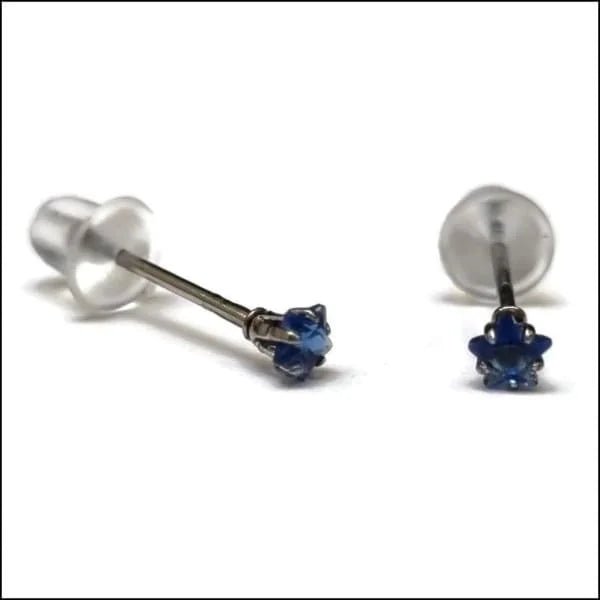 RVS Zweerknopjes Ster met Zirkonia  - Sterretjes Oorstekers - Zilverkleurig / Rood / 3mm -