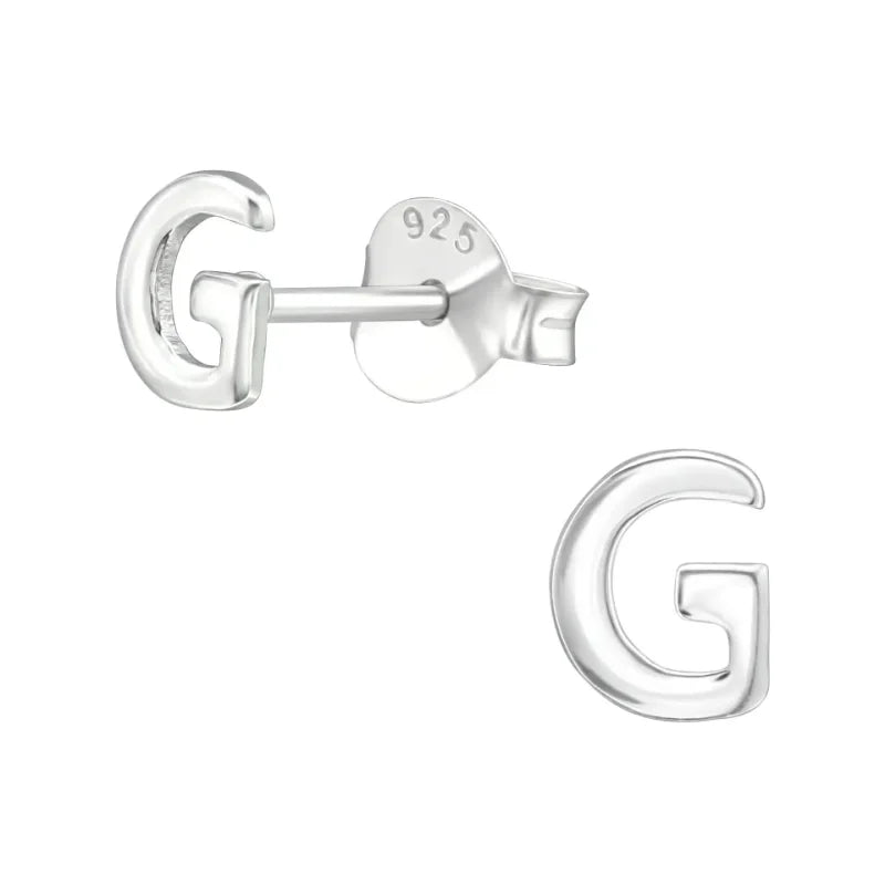 Stijlvolle Zilveren Initiaal Oorbellen - G-5x4mm -