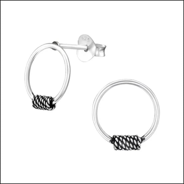 Geoxideerde Bali Oorbellen - Halve hoepel-10mm -