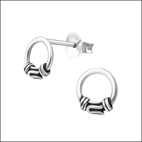 Geoxideerde Bali Oorbellen - Halve hoepel-10mm -