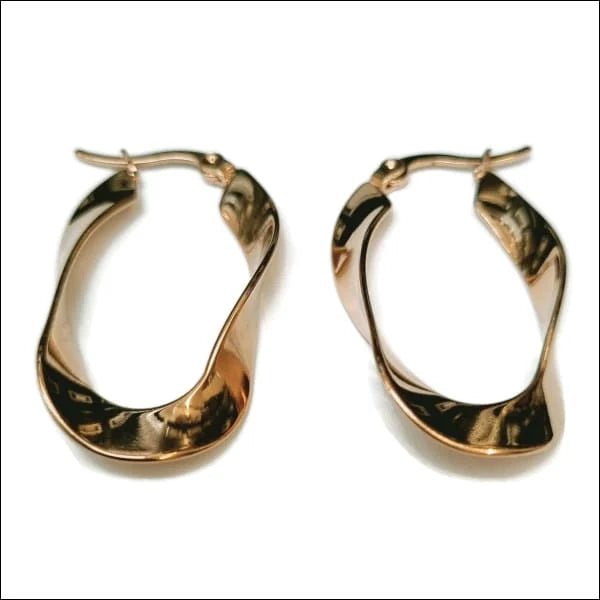 RVS Wokkel Oorringen Diverse Kleuren 14mm - Trendy Gedraaide Hoepels - 40mm / Goudkleur -