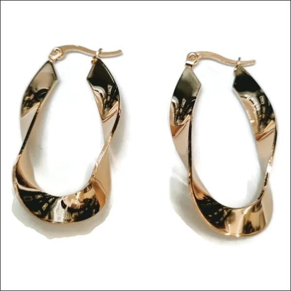 RVS Wokkel Oorringen Diverse Kleuren 14mm - Trendy Gedraaide Hoepels - 40mm / Goudkleur -