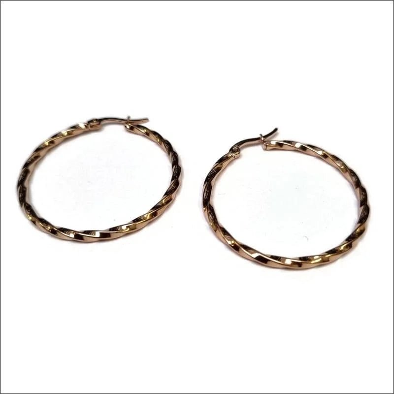 Elegante Stalen Oorringen gedraaid - Twisted-40x2mm -