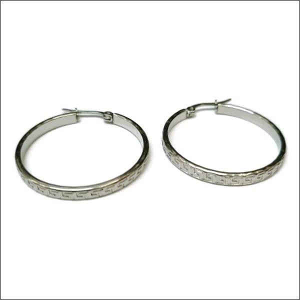 Stijlvolle Stalen Oorringen 30mm gedraaid - Grieks-30x3.5mm -
