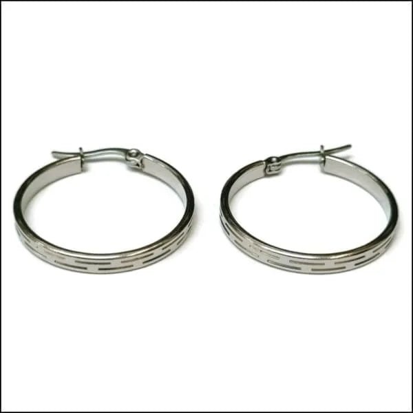 Stijlvolle Stalen Oorringen 30mm gedraaid - Streep-30x3mm -