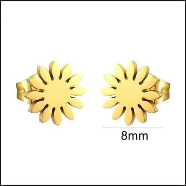 Stalen Oorbellen Bloem - Perfect Cadeau! - Bloem-Ros&Atilde;&copy;kleurig-8mm -