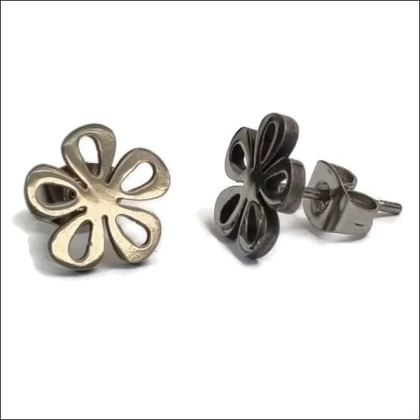 Stalen Oorbellen Bloem - Perfect Cadeau! - Bloem-Zilver kleur-10mm -