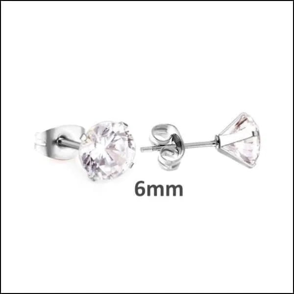 Elegante Stalen Oorbellen met Zirkonia steen - Ros&Atilde;&copy;kleurig / 7mm -