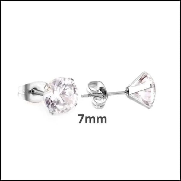 Elegante Stalen Oorbellen met Zirkonia steen - Ros&Atilde;&copy;kleurig / 4mm -