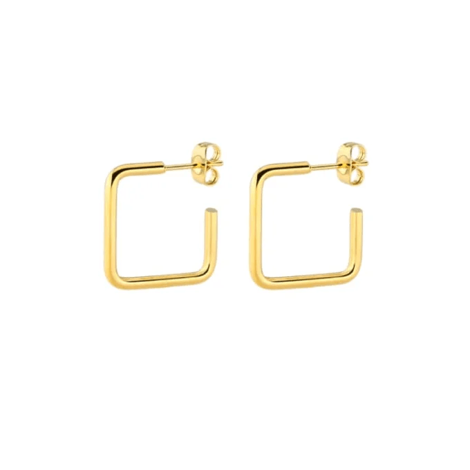 Geometrische Oorstekers vierkante hoepeloorstekers - 20mm / Goudkleurig -
