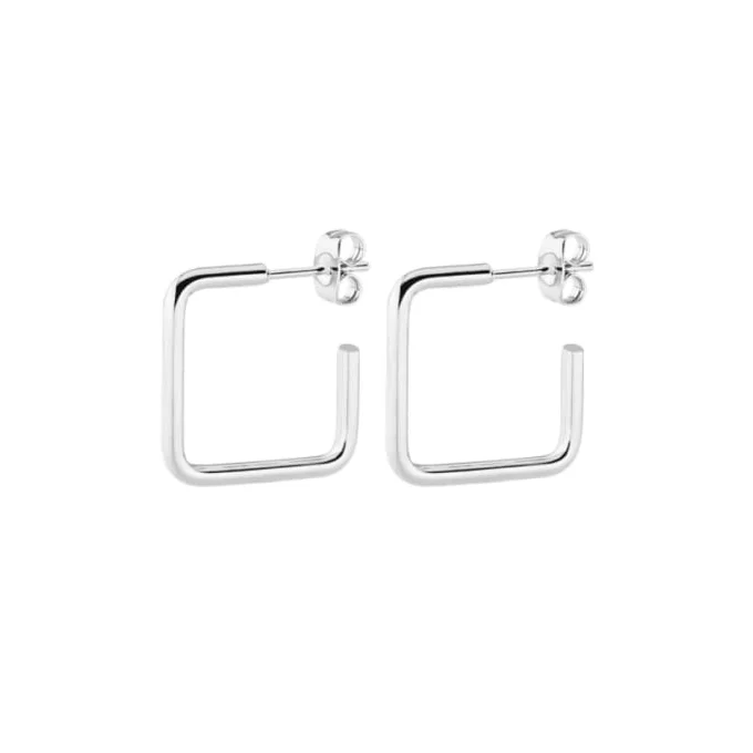 Geometrische Oorstekers vierkante hoepeloorstekers - 20mm / Goudkleurig -