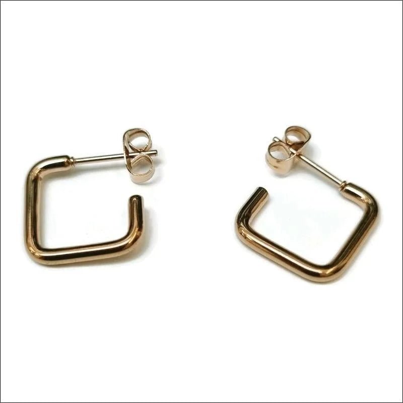 Geometrische Oorstekers vierkante hoepeloorstekers - 20mm / Goudkleurig -