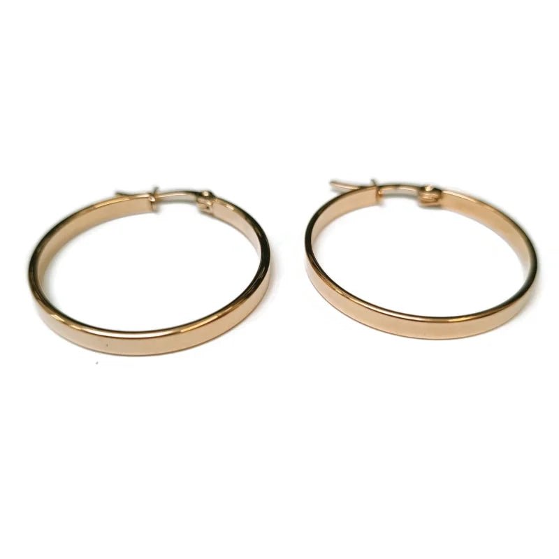 RVS Gladde Oorringen Diverse Kleuren 14mm - Strakke Hoepel Oorbellen - 20mm / Zwart -