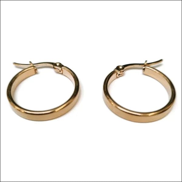 RVS Gladde Oorringen Diverse Kleuren 14mm - Strakke Hoepel Oorbellen - 20mm / Ros&Atilde;&copy;kleur