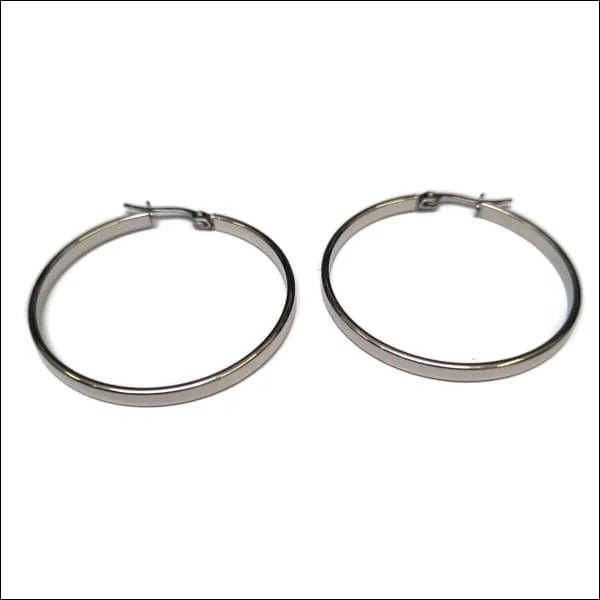 RVS Gladde Oorringen Diverse Kleuren 14mm - Strakke Hoepel Oorbellen - 30mm / Ros&Atilde;&copy;kleur