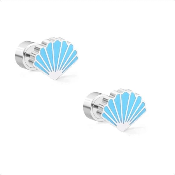 Kleurrijke Kinder Oorbelletjes druksluiting - Palmboom-8x6mm -