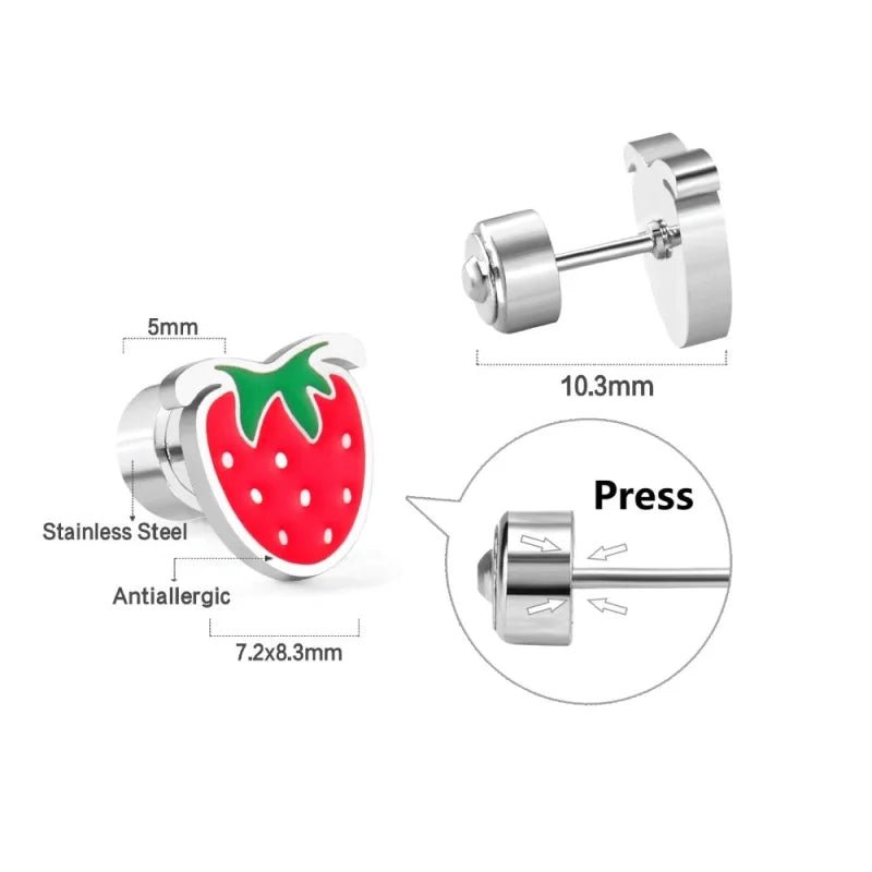 Kleurrijke Kinder Oorbelletjes druksluiting - Schelp-10x8mm -