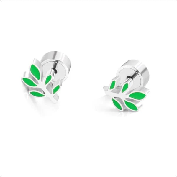 Kleurrijke Kinder Oorbelletjes druksluiting - Cactus-8x6mm -
