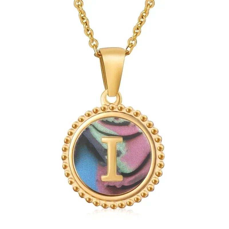 letter Ketting met Abalone Schelp - I - Dames