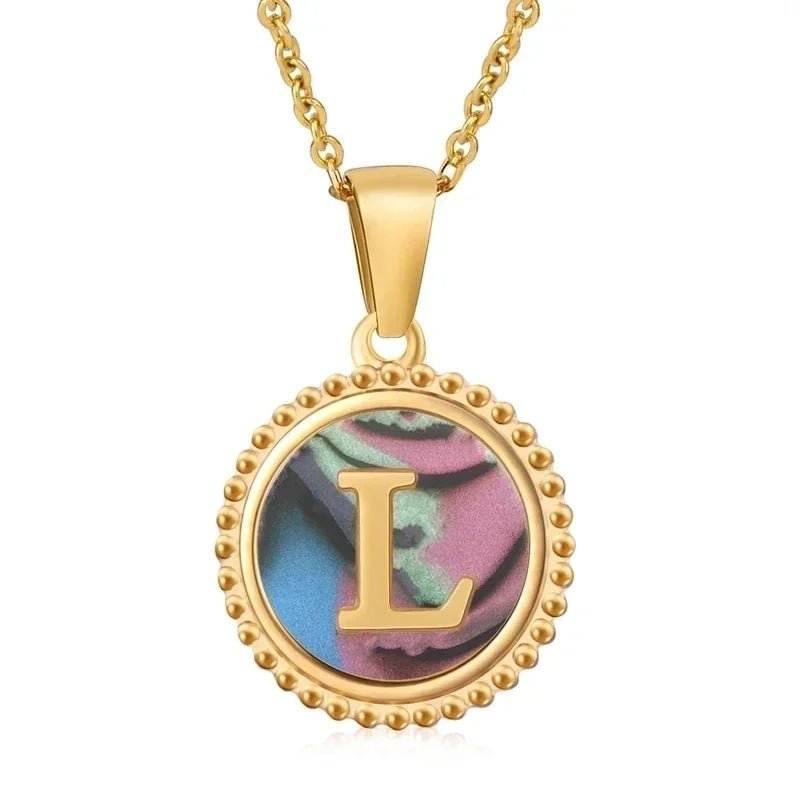 letter Ketting met Abalone Schelp - L - Dames