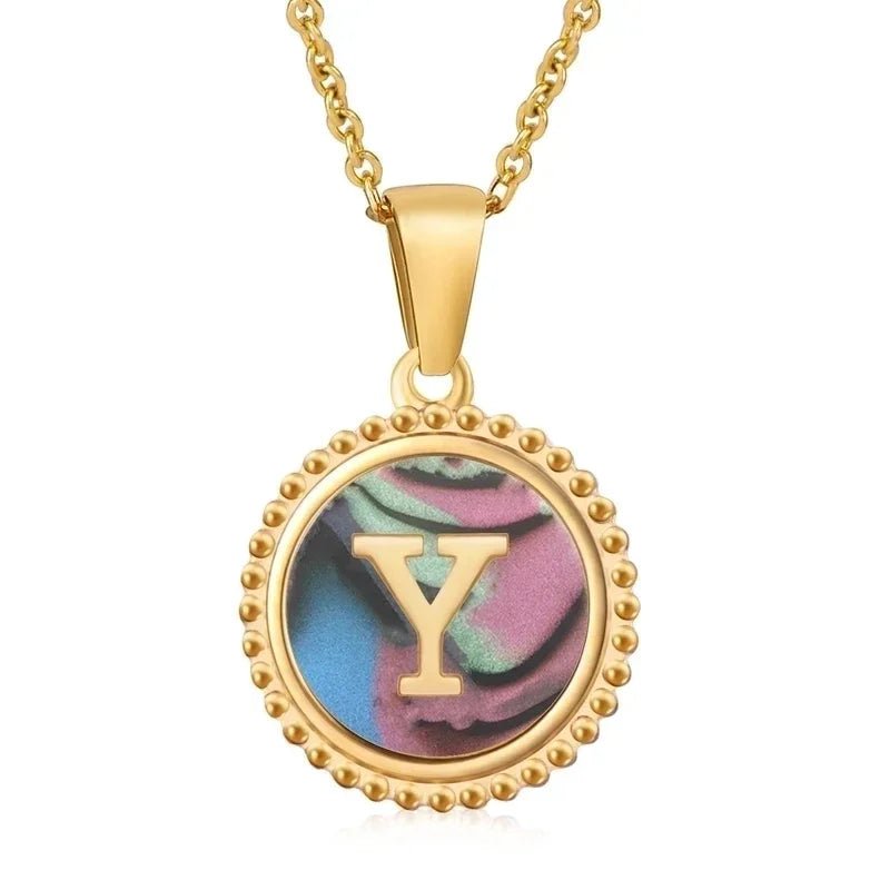 letter Ketting met Abalone Schelp - Y - Dames