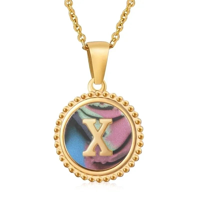 letter Ketting met Abalone Schelp - X - Dames