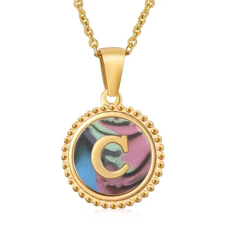 letter Ketting met Abalone Schelp - B - Dames