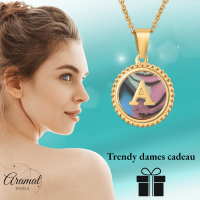 letter Ketting met Abalone Schelp - T - Dames