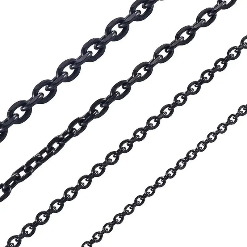 RVS Anker Ketting Zwart - Stoere Maritieme Schakelketting - 50cm / 1.5mm - Unisex