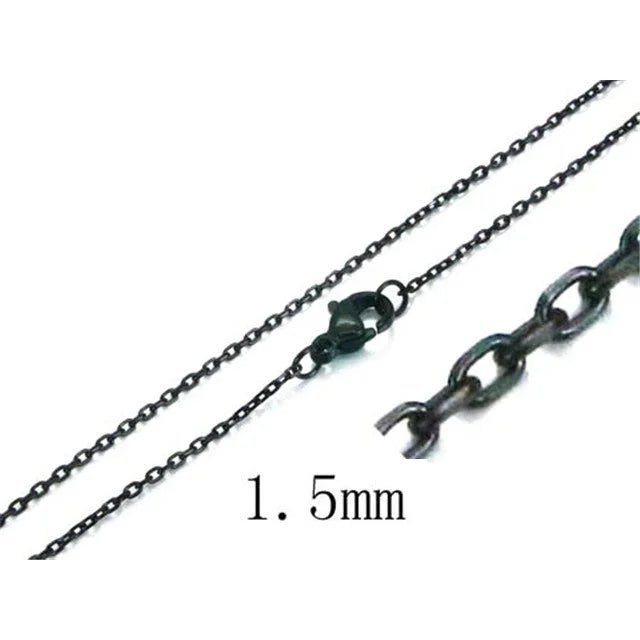 RVS Anker Ketting Zwart - Stoere Maritieme Schakelketting - 75cm / 3mm - Unisex