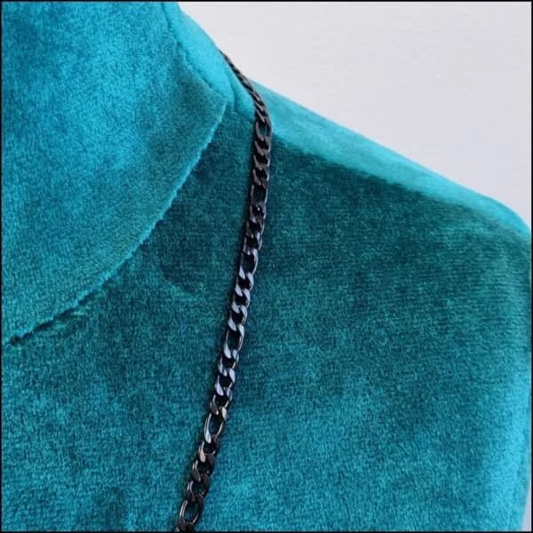 RVS Figaro Ketting Zwart - Stoere Schakelketting Unisex - 4mm / 70cm - Heren