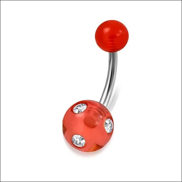 Luxe Kristallen Stalen Navelpiercing met steentje - Donker Blauw-Transparant - Unisex