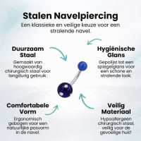 Luxe Kristallen Stalen Navelpiercing met steentje - Geel-Transparant - Unisex