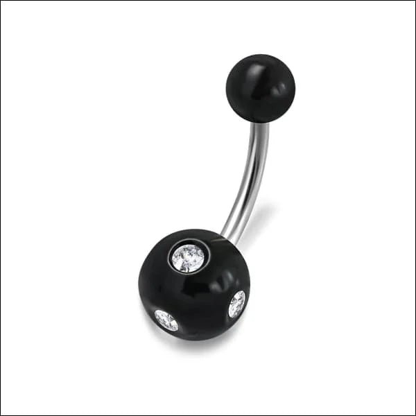 Luxe Kristallen Stalen Navelpiercing met steentje - Geel-Transparant - Unisex