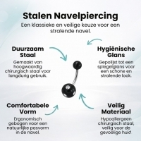 Luxe Kristallen Stalen Navelpiercing met steentje - Geel-Transparant - Unisex