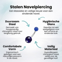 Luxe Kristallen Stalen Navelpiercing met steentje - Rood-Transparant - Unisex