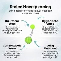 Luxe Kristallen Stalen Navelpiercing met steentje - Rood-Transparant - Unisex