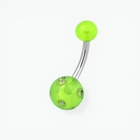Luxe Kristallen Stalen Navelpiercing met steentje - Zwart-Transparant - Unisex