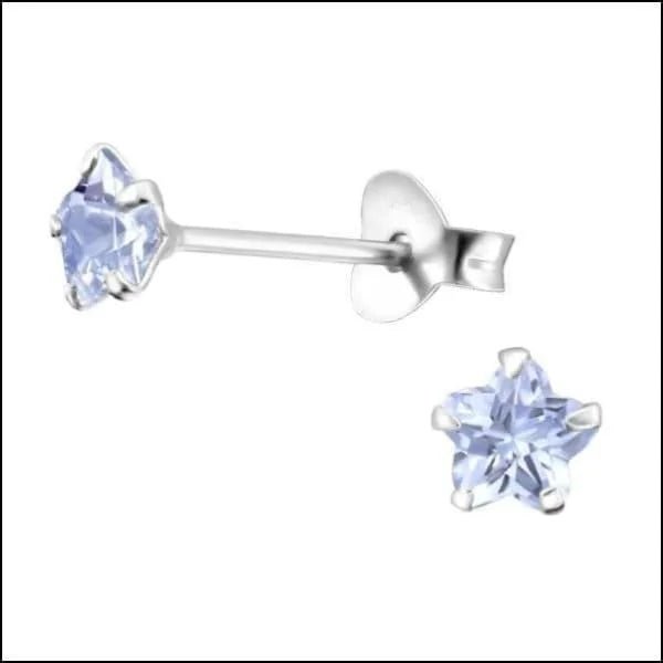 925 Zilveren Bloem Oorbellen met Zirkonia  - Bloemetjes Oorstekers - 4mm / Paars -