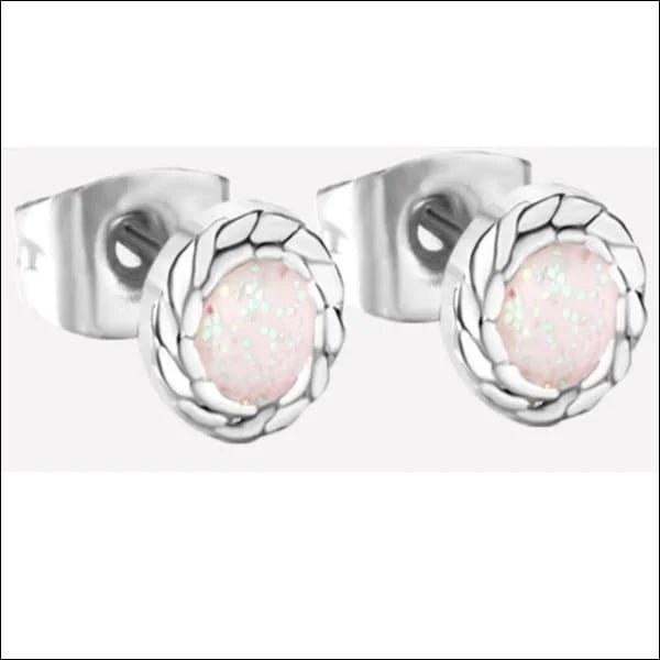 Glitter Oorbellen van Roestvrij Staal - Goudkleurig / Rood -