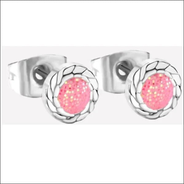 Glitter Oorbellen van Roestvrij Staal - Goudkleurig / Wit -
