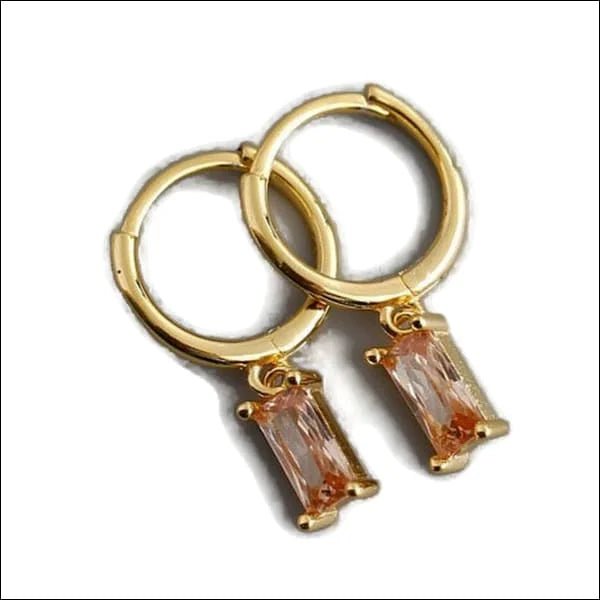 925 Zilveren Zirkonia Oorringen 10mm - Sprankelende Hoepel Oorbellen - Goudkleurig-Champagne -