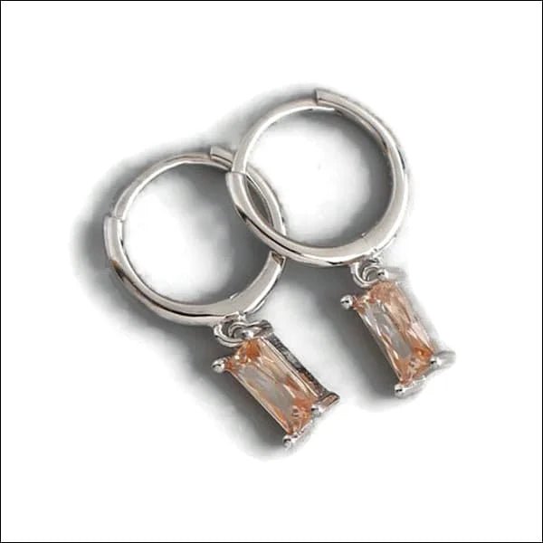 925 Zilveren Zirkonia Oorringen 10mm - Sprankelende Hoepel Oorbellen - Goudkleurig-Champagne -