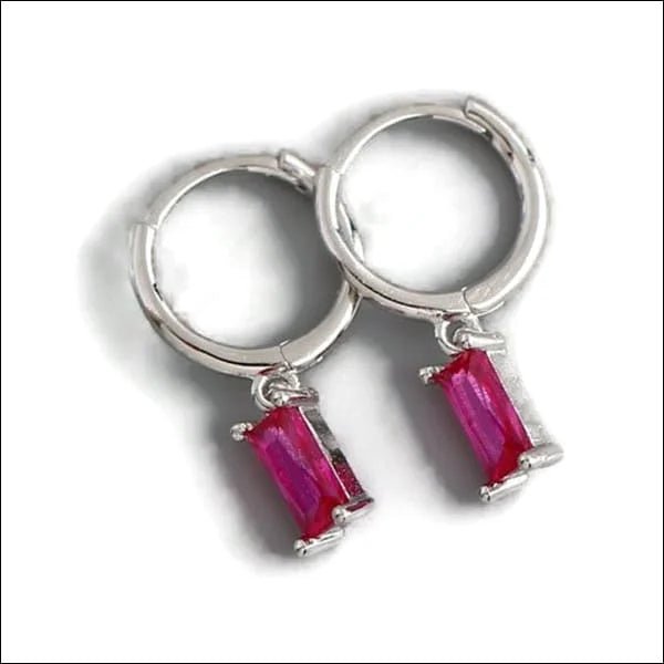 925 Zilveren Zirkonia Oorringen 10mm - Sprankelende Hoepel Oorbellen - Zilverkleurig-Roze -
