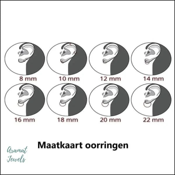 Zilveren 10mm Oorringen met Kettinkje - Zilverkleurig -